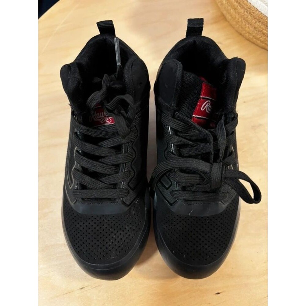 Rawlings Kids, T-ball baseball cleats shoes black sz 11 curve mid Cool FLD
